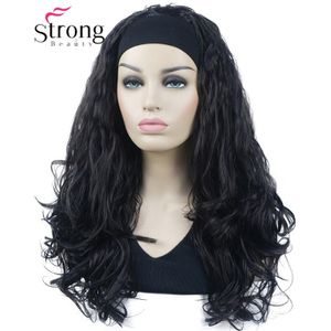 Strongbeauty Lang Krullend Golden Blond Hoofdband Synthetische Pruik Vrouwen Pruiken