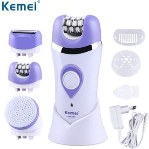 Kemei 3 In 1 Oplaadbare Draadloze Scheerapparaat Epilator Nat/Droog Ontharing Voor Vrouwen Body Been Bikini
