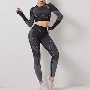 3 Kleur 2 Delige Set Vrouwen Yoga Sets Naadloze Sportkleding Voor Vrouwen Gym Kleding Effen Korting Vrouw Activewear set