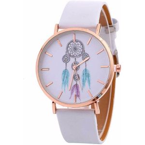 Relojes Para Mujer Dames Casual Horloges Dream Catcher Quartz Horloge Lederen Riem Riem Vrouwen Horloges Jurk Klok # D