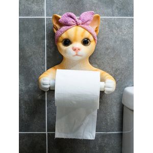 Decoratieve Hars Kat Tissue Doos Rolhouder Duurzaam Badkamer Animal Lady Kat Muur Opknoping Toiletpapier Bus