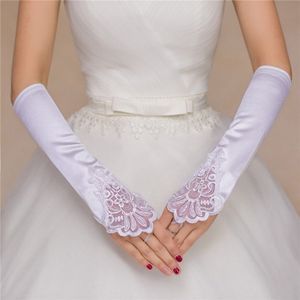 Hongfuyu Bruiloft Handschoenen Vrouwen Vingerloze Lengte Bruids Handschoenen Lange Kant Gant Mariage Party Handschoenen Bruiloft Luvas Accessoires