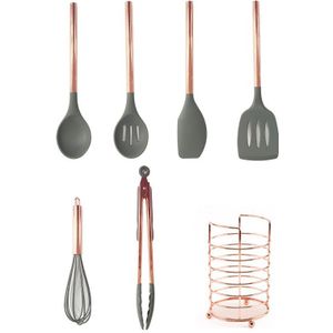 6/7 Pcs Siliconen Keuken Spatel Set, kookgerei Sets Met Rose Goud Handvat Siliconen Keuken Gereedschap Non-stick Keukengerei