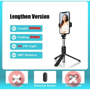 Fangtuosi Mini Draadloze Bluetooth Selfie Stok 2022 Stijl Opvouwbare Mini Statief Met Licht Invullen Voor Ios Android