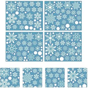 4 Vellen Sneeuwvlok Stickers Lijm Raamstickers Kerst Glas Stickers