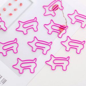 100 Stk/partij Leuke Roze Varken Bookmark Papier/Clip Holder/Metalen Vormgeven Student Bladwijzer Clip/Office document Clip