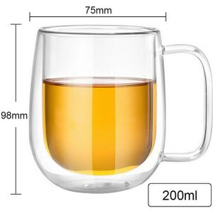 1 Pc Urijk Beker Dubbele Wand Glas Thermische Geïsoleerde Thee Mok Cup Met Handvat Voor Koude Drank Warmte isolatie Kantoor