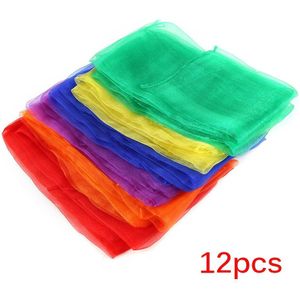 12Pcs Pure Kleur Kleine Sjaal Dansvoorstelling Kleuterschool Speciale Kleur Sjaal Kleine Vierkante Sjaal Pure Sjaal