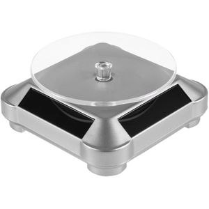 360 Draaitafel Solar Showcase Automatische Roterende Stand Voor Ketting Armband 110*110*50mm Horloge Display