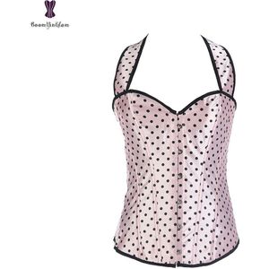 Halter Hals Polka Dot Corset Bovenborst Korset Roze Groen Lingerie Taille Bustier Top