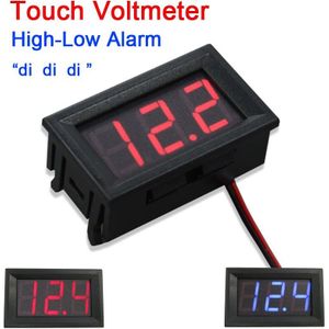 Dc 8-150V Touch Voltmeter High-Low Voltage Alarm W Zoemer Digitale Led Monitor 12V 24V 36V 48V 60V 72V 96V Batterij Auto Volt Meter