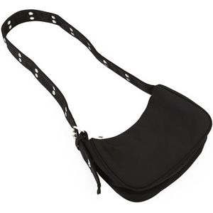 Vintage Nylon Vrouwen Kleine Schoudertas Mode Dames Messenger Bags Meisjes Zwart Baguette Handtassen Onderarm Tas Clutch