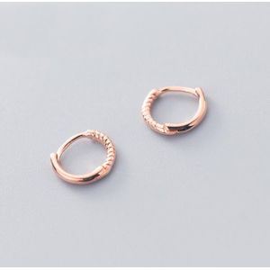 Mloveacc Koreaanse 925 Sterling Zilveren Cirkel Rose Goud Kleur Hoop Oorbellen Voor Vrouwen Wedding Engagement Zilver 925 Sieraden