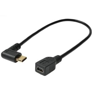 Schuine 90 graden USB C Micro B Mini USB 5Pin Male naar USB 3.1 Type C Elleboog Micro USB 2.0 OTG Data Adapter Kabel