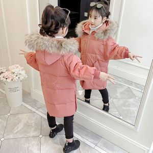 Winter Kinderen Casual Bovenkleding Jas Meisje Warme Capuchon Kinderen Katoen Gevoerde Kleding Kids Warme Beneden Parka w744