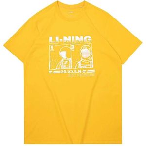 Li-Ning Mannen De Trend T-shirt 73% Katoen 27% Polyester Regular Fit Voering Li Ning Sport Grafische Tees Tops AHSQ209