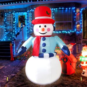 5FT Opblaasbare Sneeuwpop Opblazen Kerstversiering Met Led Verlichting Voor Thuis Yard Winkelcentra Xmas Party Decor Eu Plug