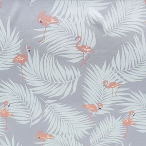 Flamingo Palm Leaf Print Stretch Satijnen Stof Voor Jurk Rok Tafelkleed Beddengoed Gordijn Kussen Patchwork Bekleding Diy Doek