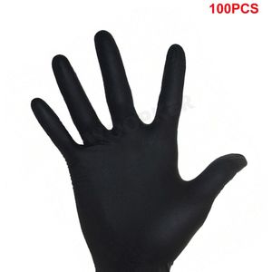 100 Stuks Wegwerp Zwarte Latex Handschoenen Schoonmaken Werk Wassen Laboratorium Rubber Latex Bescherming Handschoen