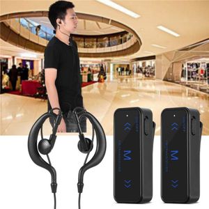 2 Stuks Mini Walkie Talkie 3W 400-470Mhz 2-Weg Radio Transceiver Oortelefoon Headset Oorbeschermer Usb aangedreven 1.86-0.62 Mijl Afstand Abs