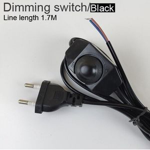 Eu Plug Met Schakelaar Draad 1.7M Dimmer Zwart/Wit Lamp Kabel Voor Tafellamp Voor Vloerlamp 110 -220V Elektriciteit Draad