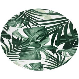 Tropische Plant Bladeren Patroon Ronde Flanel Badkamer Keuken Tapijt 80 Cm Milieuvriendelijk, Veilig En Reukloos #30