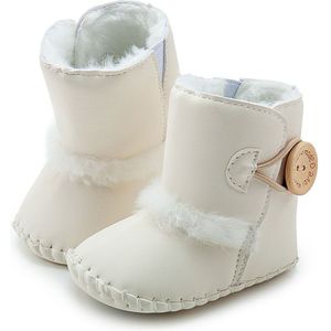 0-18M Pasgeboren Baby Baby Meisjes Snowboots Winter Warm Baby Schoenen Solid Button Pluche Enkellaarsjes