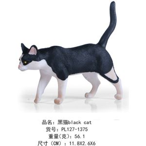 Kinderen Model Solid Pet Kat Model Geel Kat Perzische Zwart-wit Kitten Statische Diermodel Speelgoed Decoratie