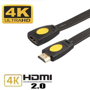 4K 3D HDMI 2.0 Platte Verlengsnoer TV Kabels 19 + 1 Man-vrouw Vergulde Connector Adapter lijn Voor TV Set Box DVD PS3/4 PC