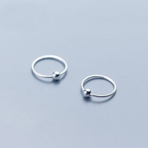 MloveAcc Pure 925 Sterling Zilver Kleine Mini Plain Bal Ronde Hoop Huggie Oorbellen 6mm 8mm 10mm 12mm voor Vrouwen Mannen Kids Meisjes