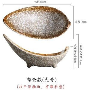 Japanse Driepotige Schuine Schotel Plaat Creatieve Servies Keramische Plaat Plaat Netto Rode Plaat Restaurant Met Servies Set