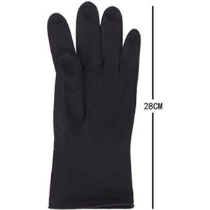 1 Paar Kappers Handschoenen Salon Kapper Dikkere Rubberen Handschoenen Herbruikbare Haar Verven Coloring Handschoenen Zwarte Handschoen Hair Styling Tools