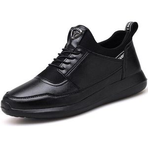 Lederen Mannen Casual Schoenen Mode Sneakers Licht Gewicht Zwart Schoeisel Outdoor Mannelijke Wandelschoenen Mannen Herfst Schoenen