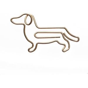 Gouden Hond Clip Dier Paperclips Cartoon Paperclips Creatieve Maatwerk Speciale-Vormige Goud Papier Clips Kawaii Briefpapier