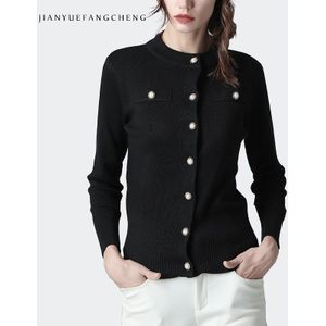 Gebreide Vesten Vintage Vrouwen Zwarte Trui Met Lange Mouwen O-hals Elegante Skinny Uitloper Warm Vrouwen 'Winter Top