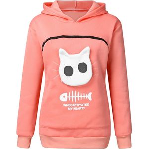 winter vrouwen hooded sweatshirts vrouwen Sweatshirt Animal Pouch Hood Tops Carry Kat Ademend Trui sweatshirts