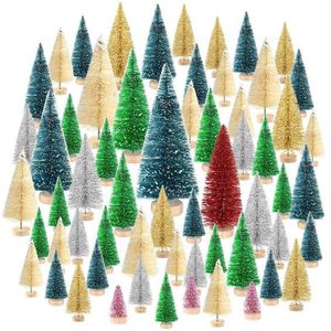 Mini Kerstboom, Sisal Witte Sneeuw Vorst Boom Met Houten Basis, Voor Kerst Decoratie, huishoudelijke Diy Decoratie Craft