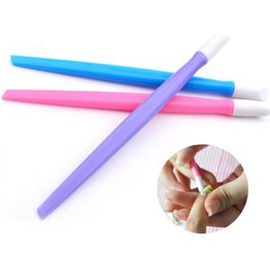 Fototherapie Nail Druk Sticker Reliëf Stok Dode Huid Pusher Pennen Wit Silicon Druk Schraap Tool Nail Sticker Reliëf Stok