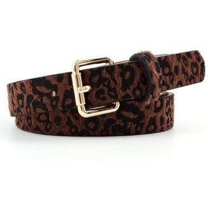 Buikband Koreaanse Mode Luipaard Riem Spot Paard Bont Riem vrouwen Retro Wilde Pin Gesp Broek Riemen