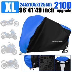 Heavy Duty Waterdichte Rain Dust Protector Zon Uv Wind Motorhoes Motor Dirt Bike Scooter Covers 210D Oxford Blauw 3 lagen