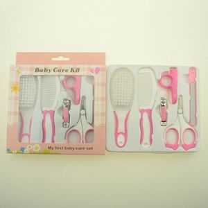 6Pcs Veiligheid Baby Gezondheidszorg Set Kids Grooming Kit Manicure Nagelknipper Kam Emery Haarborstel Pasgeboren Care Tool