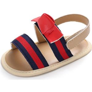 Baby Meisje Sandalen Pu Streep Klittenband Katoen Zachte Anti-Slip Zool Toevallige Peuter Baby Crib Schoenen Zomer baby Sandaal 0-18 Maanden