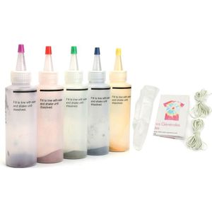 5 Flessen Tulp Permanente Een Stap Tie Dye Set Diy Kits Voor Stof Textiel Craft Kleding Voor Solo Projecten Kleurstoffen verf