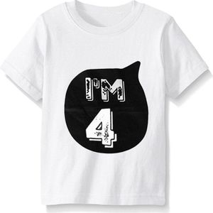Ik Ben 1 2 3 4 Jaar Verjaardag T-shirt Voor Jongens Baby Meisjes Tops Tee Zomer Wit Zwart Katoen Korte mouw T Shirts Kinderen Kleding