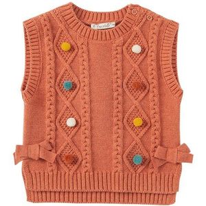 DBZ18511 Dave Bella Herfst Baby Meisjes Leuke Strik Effen Gebreide Jas Kinderen Mode Mouwloze Vest
