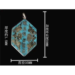 TBP175 Tibetaanse Mantra Amulet Hangers Koper Ingelegd Turkije Stone Hangers