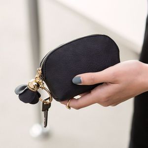 Brand Mode Dames PU Lederen Mini Portemonnee Card Sleutelhouder Zip Portemonnee Bloemen Hanger Clutch Bag Kleine handtas Tas