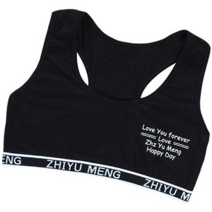 Junior Meisje Racerback Katoen Sport Training Bra Brief Afdrukken Effen Kleur Brede Band Ondergoed Bralette Naadloze Gelaagde Crop Top