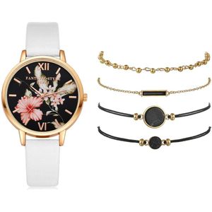 Reloj 5pcs Set Lvpai Vrouwen Horloges Armband Dames Armband Horloge Casual Lederen Quartz Horloge Klok Relogio Feminino