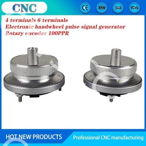 Cnc Pulsgenerator Handwiel 5V 60 Mm 100PPR Manual Pulsgenerator Handwiel Encoder Elektronische 4 Terminal 6 Terminal